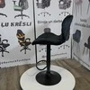 Re Stock Furniture Aksominė baro kėdė „Bona“, juoda