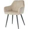 Re Stock Furniture Aksominė kėdė „Komo“, smėlio spalvos