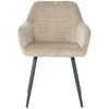 Re Stock Furniture Aksominė kėdė „Komo“, smėlio spalvos