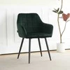 Re Stock Furniture Aksominė kėdė „Komo“, tamsiai žalia