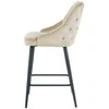 Re Stock Furniture Aksominė pusbario kėdė „Deka“, smėlio spalvos