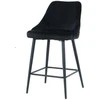 Re Stock Furniture Aksominė pusbario kėdė „Deka“, juoda