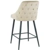 Re Stock Furniture Aksominė pusbario kėdė „Deka“, smėlio spalvos