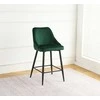 Re Stock Furniture Aksominė pusbario kėdė „Deka“, tamsiai žalia