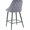 Re Stock Furniture Aksominė pusbario kėdė „Deka“, pilka