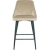 Re Stock Furniture Aksominė pusbario kėdė „Deka“, smėlio spalvos