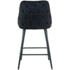 Re Stock Furniture Aksominė pusbario kėdė „Deka“, juoda