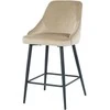 Re Stock Furniture Aksominė pusbario kėdė „Deka“, smėlio spalvos