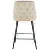Re Stock Furniture Aksominė pusbario kėdė „Deka“, smėlio spalvos