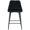 Re Stock Furniture Aksominė pusbario kėdė „Deka“, juoda