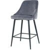 Re Stock Furniture Aksominė pusbario kėdė „Deka“, pilka