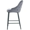 Re Stock Furniture Aksominė pusbario kėdė „Deka“, pilka