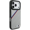 BMW M Tricolor Metal Logo MagSafe dėklas Apple iPhone 17 Pro pilkos spalvos