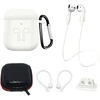 Dėklas Hurtel AirPods 1/2 silikoninių dėklų rinkinys su karabinu – baltas
