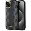 Apple iPhone 13 / 14 / 15 DKNY Hardcase Leather Checkered Mono Pattern MagSafe (DKHMP14SPCPVSLK) dėklas telefonui juodos spalvos