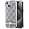 Apple iPhone 13 / 14 / 15 DKNY dėklas IML languotas monofoninis raštas ir spausdintos juostelės MagSafe (DKHMP15SHCPTSE) smėlio spalvos