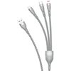 „Dudao 3in1“ USB laidas – „Lightning“ / „microUSB“ / USB Type C 65 W, 1,2 m pilka (L20X)