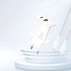 Dudao A26T GaN 25W USB-A, USB-C įkroviklis – baltos spalvos