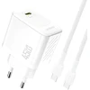 Dudao A28C 45W GaN laidinis įkroviklis + USB-C kabelis – baltos spalvos