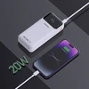 Dudao K15Pro Power Bank 20000mAh 22.5W PD USB-C / USB-A / integruotais Lightning ir USB-C kabeliais – baltos spalvos