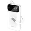 Dudao K31 10000 mAh 22.5W PD Powerbank su integruotu kabeliu – baltos spalvos