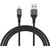 Dudao L3SM USB-A – MicroUSB 3A 1.2m Braided kabelis – juodos spalvos