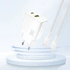 Dudao A27TEU PD 30W GaN USB-A USB-C sieninis įkroviklis - Baltas
