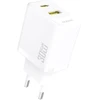 Dudao A27TEU PD 30W GaN USB-A USB-C sieninis įkroviklis - Baltas
