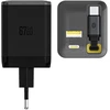 Dudao A67EU GaN 67W sieninis įkroviklis su integruotu ištraukiamu USB-C maitinimo laidu greitam įkrovimui - Juodas