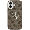 Guess 4G Big 4G Classic Logo dėklas skirtas Apple iPhone 17 rudos spalvos sidabro spalvos