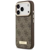 Guess 4G Logo Plate MagSafe dėklas Apple iPhone 17 Pro rudos spalvos
