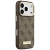 Guess 4G Logo Plate MagSafe dėklas Apple iPhone 17 Pro rudos spalvos