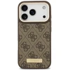 Guess 4G Logo Plate MagSafe dėklas Apple iPhone 17 Pro rudos spalvos