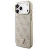 Guess PU Leather 4G Triangle Logo Gold Frame MagSafe dėklas skirtas Apple iPhone 17 Pro Max rožinės spalvos