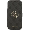 Guess Book 4G Metal Logo dėklas skirtas Apple iPhone 17 Pro Max juodos spalvos