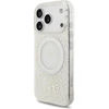 Guess IML Flowers Allover Strap MagSafe dėklas skirtas Apple iPhone 17 Pro baltos spalvos