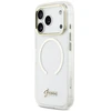 „Guess IML Script Metal MagSafe“ dėklas, skirtas „iPhone 17 Pro“ – skaidrus
