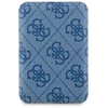 Guess Powerbank indukcinis 15W GUPB5FP4EMGB 5000mAh mėlynos spalvos 4G Leather Metal Logo MagSafe