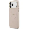 GUESS dėklas, skirtas IPHONE 17 Pro Max, suderinamas su MagSafe GUHMP17XPSAMSECP (PU su bijūnų karštu antspaudu), rožinis