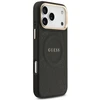 GUESS dėklas, skirtas IPHONE 17 Pro Max, suderinamas su MagSafe GUHMP17XPSAMSECK (PU W/ Peony Hot Stamp) juodas