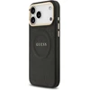 GUESS dėklas, skirtas IPHONE 17 Pro Max, suderinamas su MagSafe GUHMP17XPSAMSECK (PU W/ Peony Hot Stamp) juodas