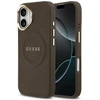 GUESS dėklas, skirtas IPHONE 17, suderinamas su MagSafe GUHMP17SPSAMSECW (PU su bijūnų spalvos karštu antspaudu), rudas
