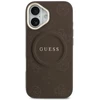 GUESS dėklas, skirtas IPHONE 17, suderinamas su MagSafe GUHMP17SPSAMSECW (PU su bijūnų spalvos karštu antspaudu), rudas