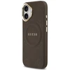 GUESS dėklas, skirtas IPHONE 17, suderinamas su MagSafe GUHMP17SPSAMSECW (PU su bijūnų spalvos karštu antspaudu), rudas