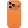 Guess PU Perforated 4G Logo MagSafe dėklas skirtas Apple iPhone 17 Pro oranžinės spalvos
