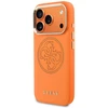 Guess PU Perforated 4G Logo MagSafe dėklas skirtas Apple iPhone 17 Pro oranžinės spalvos