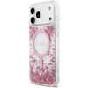 Guess Resin Bottom Glitter MagSafe dėklas Apple iPhone 17 Pro Max rožinės spalvos
