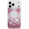 Guess Resin Bottom Glitter MagSafe dėklas Apple iPhone 17 Pro Max rožinės spalvos
