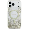 Guess Resin Bottom Glitter MagSafe dėklas Apple iPhone 17 Pro Max aukso spalvos