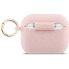 Guess silikoninis blizgučių žiedinis dėklas AirPods Pro 3 ausinėms - Rožinė